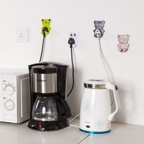 Cartoon viscose socket adhesive hook wall hanging power plug paste bracket Wall non-perforated strong plastic hook