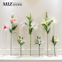 Simulation lily fake flower silk flower bouquet Living room home decoration flower arrangement Flower table floral dance orchid hydrangea