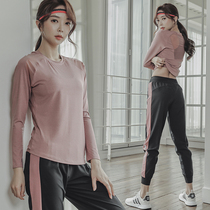 Spring and summer sports and leisure suit womens 2021 autumn and winter Korean version of ins fitness temperament yoga suit quick-drying running suit