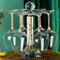 High-grade 24k gold leaf Burgundy crystal wine large decanter big belly goblet household wine set
