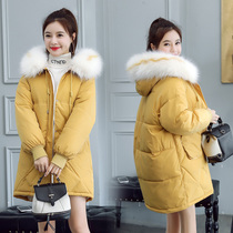 Pregnant women winter cotton jacket Chinese New Year down jacket cotton jacket long autumn and winter loose thickening pregnancy cotton jacket