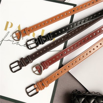 Net red with the same black womens belt mens Joker decoration wide jeans belt Korean version of the belt ins style fashion