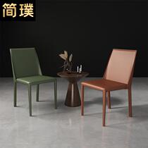 Dining chair Home Italian Minimalist Light Extravaganza Nordic Saddle Leather Chair Modern Minima Restaurant Hotel Café Backrest Stool
