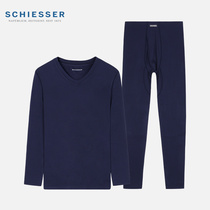 Schiesser Shuya thermal underwear men autumn winter thick abrasive Wormwood V collar autumn trousers set