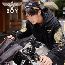boylondon full gold thread embroidered wings jacket men couple woven coat 603802
