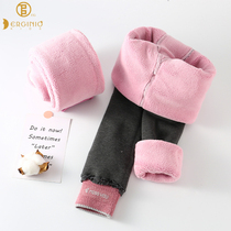 Italian Erginio girl plus velvet leggings autumn and winter New wear pants thick big childrens warm pants