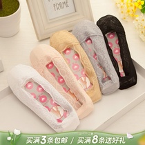 Socks Womens boat Sox Summer ultra-thin Shallow Mouth Invisible Lace Silicone Anti Slip Short Silk Socks Anti Hook Silk Socks