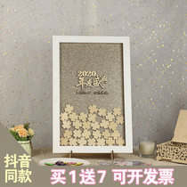 Wood event meeting sign in this photo frame custom business company annual meeting creative Title guest book signature book