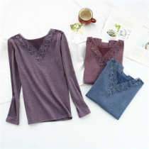 Autumn-winter self-heating female thermal underwear single-piece blouses slim fit tight fit long sleeve undershirt to wear in autumn clothes