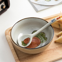 Original ceramic Japanese creative tableware Instant noodle bowl Canteen cartoon large noodle bowl Strawberry watermelon fruit soup bowl cute