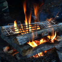 CAMPINGMOON stainless steel geometric mesh frame high barbecue mesh large pot stand burning around boiling water