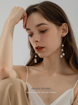 G S Meadusa style long style Temperament Pearl Earrings Earrings Supersenssen PEARL EARRINGS Ear Clip Woman