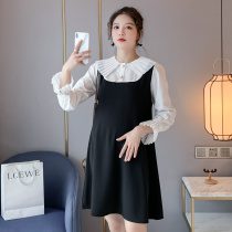 Pregnant womens spring clothing 2021 new stylish loose Korean version Long sleeves pregnant woman with dress spring and summer mid-spring Chauma