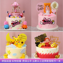 Cake model simulation 2020 new creative popular Net Red children cartoon fruit plastic birthday cake samples