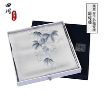 Pure hand embroidery double-layer double-sided color mulberry silk mens scarf Sichuan Chengdu characteristic Shu embroidery gift to father