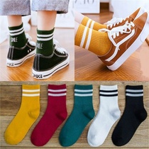 (Value 3-5 pairs)socks female Korean version of the tube socks autumn and winter anti-odor wild Harajuku wind stockings students