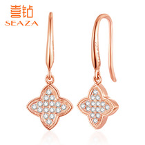 Diamond stud earrings female 18K rose gold fashion real diamond earrings exquisite jewelry earrings earrings new gift