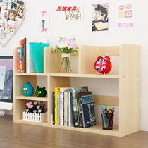Solid Wood Childrens bookshelf table student small bookshelf creative desktop bookshelf multi-layer storage rack bookcase floating window frame