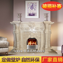 Fireplace Eurostyle Marble Fireplace Frame Custom TV Cabinet American Stone Sculpted Fireplace Background Wall Stone Set