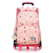 High school students push to widen child girls up and down stairs girls big girl bag 13-15 year old junior high school student pull rod