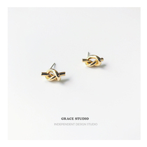 G S Mirosius Ins lukewarm wind extremely simple rope knot ear nail woman small and delicate irregular twisted earrings
