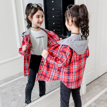 Girl Shirt With Long Sleeves Pure Cotton Little Girl Plaid Children Shirt Woman Great Boy Spring Autumn Clothes Foreign Air Blouse Jacket