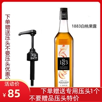 French imported 1883 syrup white peach flavor fruit dew 1000ml Mixed coffee cocktail Juice drink sparkling water