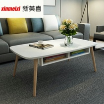 Household tea table living room wooden glass single apartment simple 60 small apartment coffee table cm White 100 tea machine