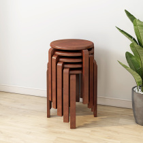 Nordic solid wood stool creative wooden stool home modern living room dining table stool comfortable adult round stool simple small bench