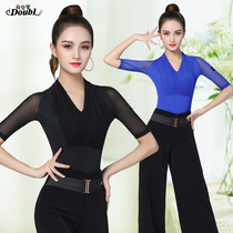 Dambao Luos new Latin dance womens professional one-piece clothes Morden dance blouses national standard dance training clothes body practice clothes