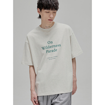 (NANS) WILDERNESS PARADE theme coloured letter printing dual yarn collar shaped TEE