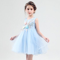Flower child dress dress childrens princess dress costume little girl birthday show puffy gauze piano costume foreign atmosphere