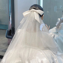 Han Style New Princess Bridal Bridal Wedding to Write a True Brigade Filmed Son Ensemble Head Yarn Retro Satin Butterfly Knot Yarn