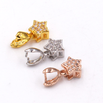 diy accessories S925 pure silver-plated jade clip pendant Pearl item buckle chain Jade button melon seed buckle five-pointed star