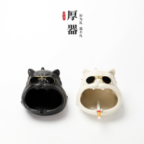 Ashtray ceramic creative personality trend Household living room cute large office Simple modern windproof smoke