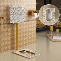Bathroom household complete set of color squat toilet water tank set deodorant toilet urinal y squat toilet potty golden squat