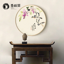 Classical new Chinese round porch decorative painting Zen ink landscape calligraphy painting living room study corridor aisle hanging painting