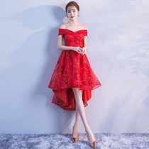 Toast brides pregnant women belly 2021 new autumn wedding Red pregnancy size high waist engagement dress