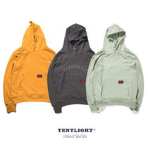 TENTLIGHT OUTDOOR BOY Japanese retro hooded men and women pullover embroidery solid color Terry sweater