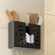 Kitchen rack stainless steel chopsticks tube wall-mounted chopsticks cage chopsticks basket drain household tableware spoon storage rack