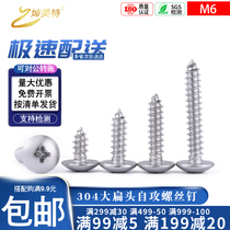 304 stainless steel M6 large flat head self-tapping screw TA cross pointed tail screw mushroom head umbrella head self-tapping screw