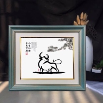 Custom handmade newborn baby rat cow baby Zodiac fetal hair painting Fetal hair painting souvenir custom-made finished product