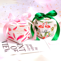 ins wind creative diamond happy candy box European Flamingo Marble candy packaging carton Wedding celebration supplies