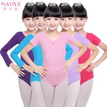 Childrens dance costumes Autumn and winter girls cotton Latin uniforms Long sleeve gymnastics jumpsuit