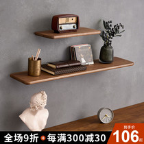 Solid wood wall rack fine grinding one-character partition Nordic Japanese living room bedroom creative TV Wall Wall Wall Wall Wall