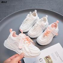 Girl Little White Shoes Running Shoes 2022 Spring Autumn New Lace Boys Sneakers Wholesale Foreign Trade Big Kids Shoes