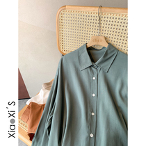 Xiao Xijia) texture ladies white shirt niche spring and autumn 2021 New retro Hong Kong flavor shirt long sleeve top