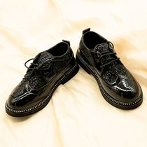 2021 round head Spring and Autumn Summer new products soft and comfortable PU fashion tide boy Joker Bright Star shoes youth