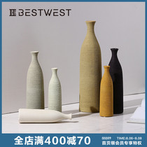 BEST WEST Creative new Chinese ceramic vase decoration Living room dining table dried flower arrangement vase vintage decoration