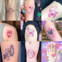 Wasteland plan original Earth cool fairy cute color tattoo sticker waterproof durable female ins style 9